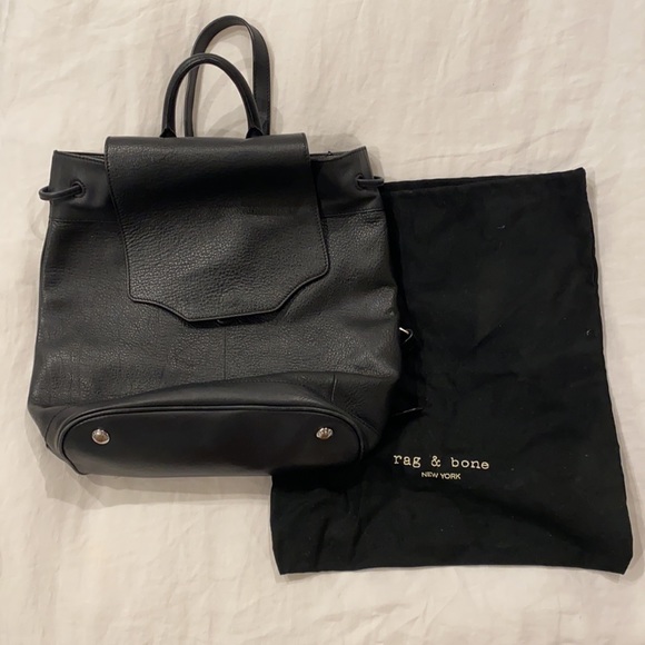Rag and Bone black Leather Backpack (Pilot) main image 8